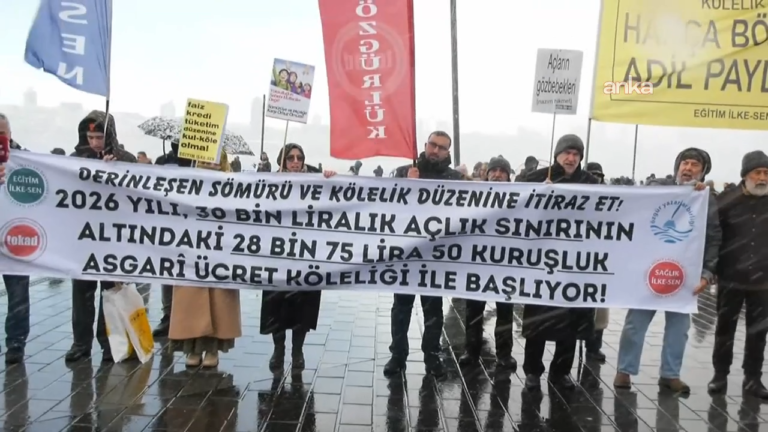 Asgari Ücret Protestosu Kar Altında Yapıldı: “2026 Açlıkla Başladı”